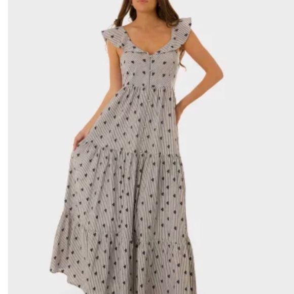 Pilcro Flutter-Sleeve Tiered Midi Dress - Picture 3 of 8